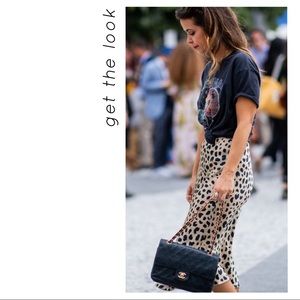 Trending Leopard Print Midi Slip Skirt